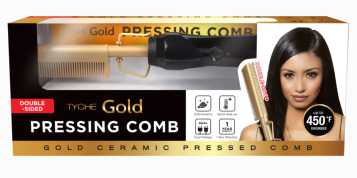 Nicka K Gold Pressing Comb - Double Sided