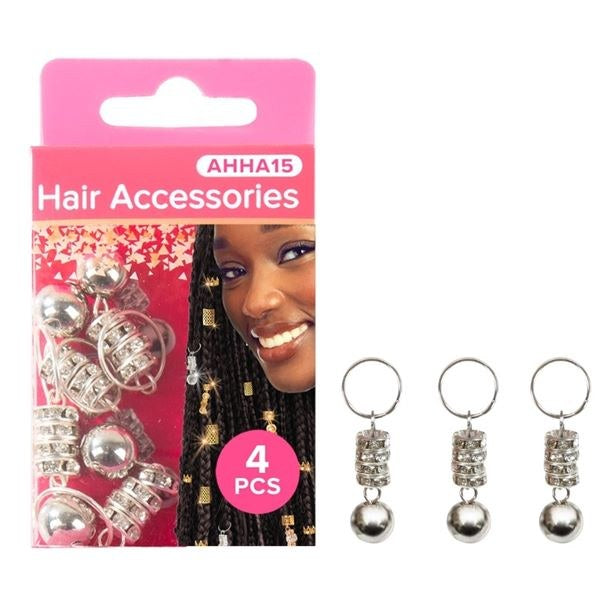 Absolute New York Pinccat Premium Dreadlocks & Braiding Hair Accessories - AHHA015 - Silver