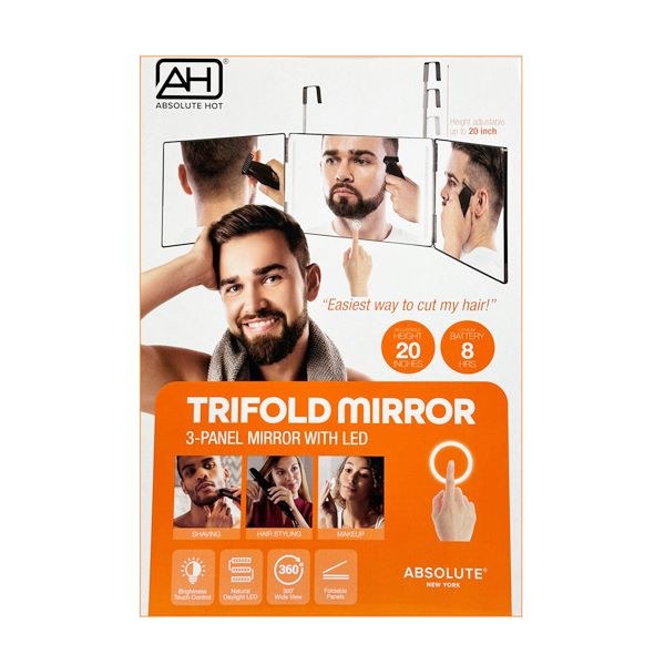 Absolute New York 20 Inch Trifold 3-Panel Mirror with LED - ALMR02