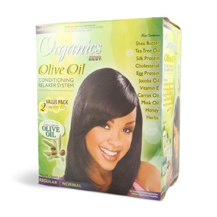 Africa's Best Organics Olive Oil Relaxer System - 2 App Kit - Regular