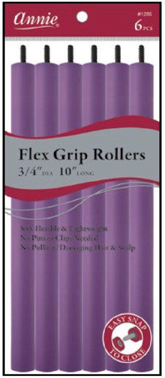 Annie Flex Grip Rollers - 10" - 6 ct- #1285 - Purple