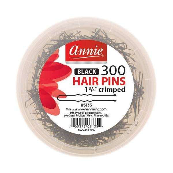 Annie 1 3/4" Hair Pin Crimped 300ct #3135 - Black