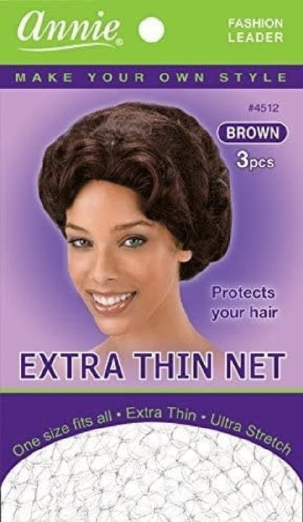 Annie Extra Thin Net 3pcs #4512 - Brown