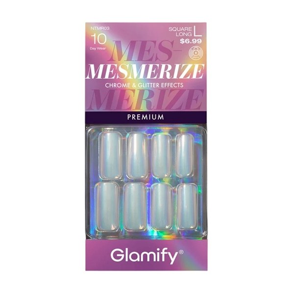Glamify Mesmerize Premium Press-On Nails - NTMR03 Square Long - 24 Nails
