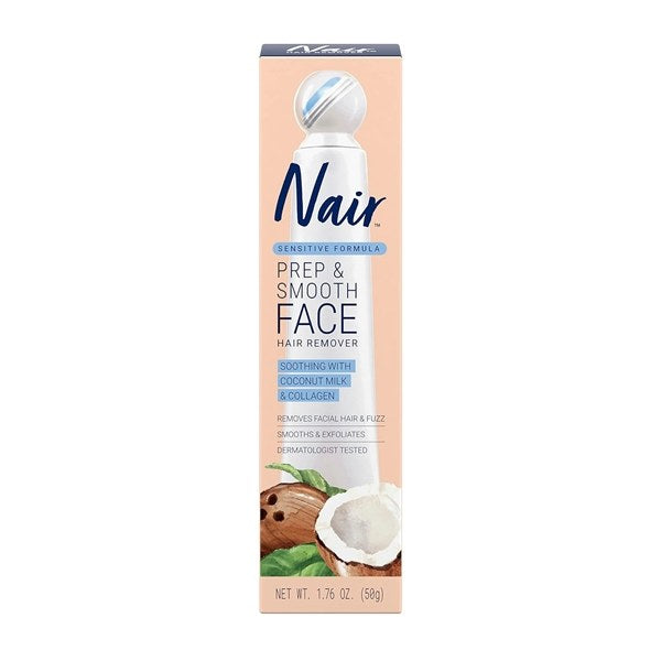 Nair Exfoliating Facial Hair Removal Cream 1.76oz - Coconut