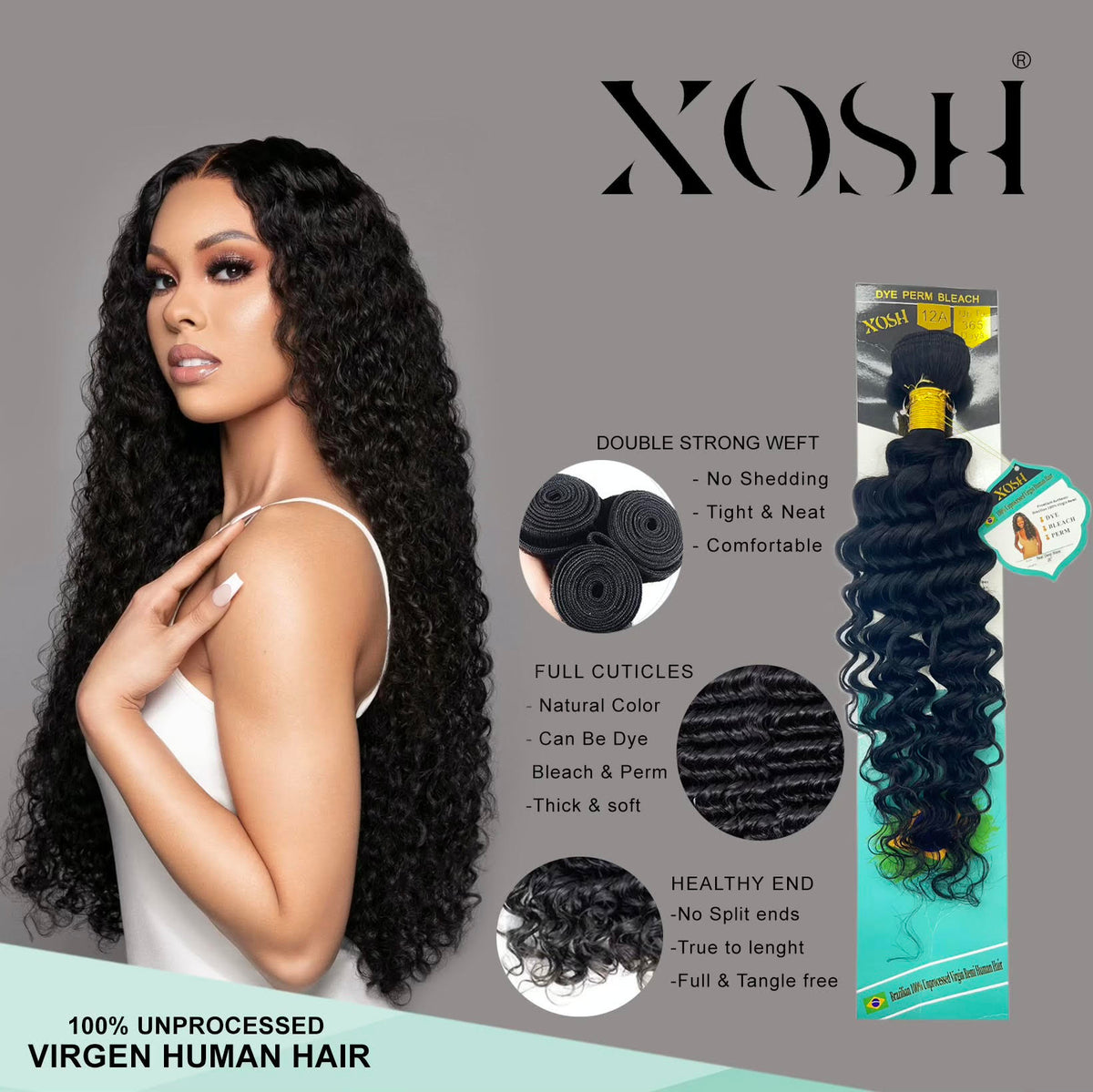 Xosh 100% Unprocessed Virgin Human Hair