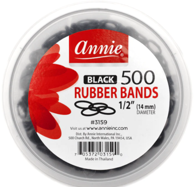 Annie Rubber Bands 500Ct Black