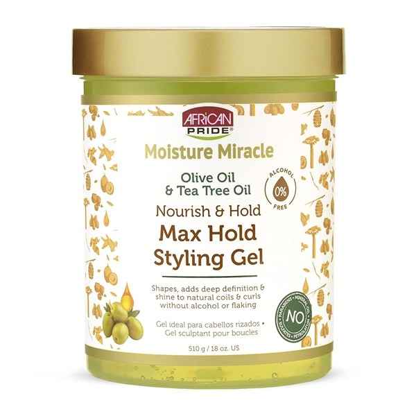 African Pride Moisture Miracle Max Hold Styling Hair Gel 18oz