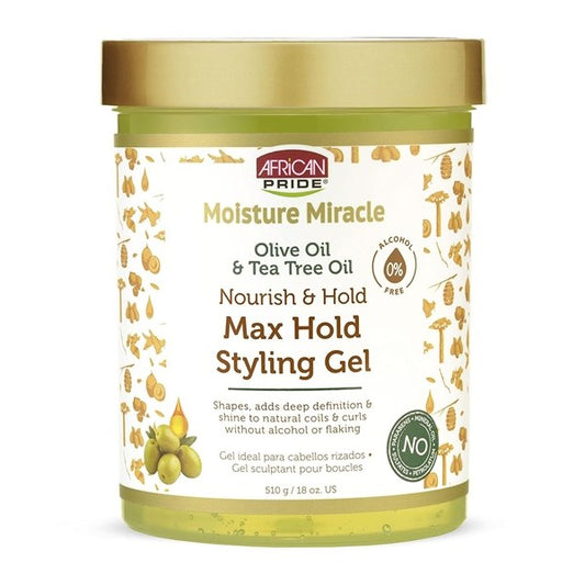 African Pride Moisture Miracle Max Hold Styling Hair Gel 18oz