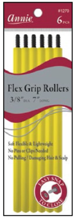 Annie Flex Grip Rollers - 7" - 6 ct- #1270 - Yellow