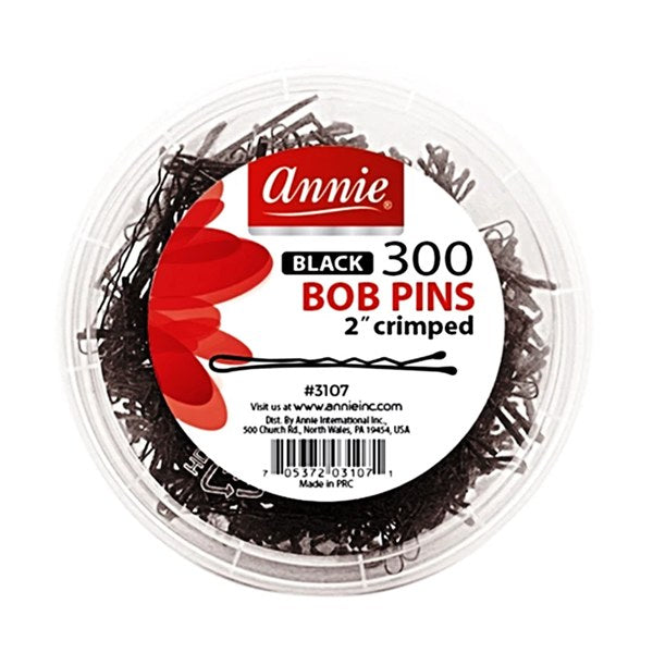Annie 2" Bob Pin Crimped 300ct #3107 - Black