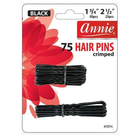 Annie 1 3/7" and 2 1/2" Hair Pins 75ct #3314 - Black