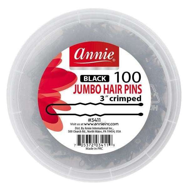 Annie 3" Jumbo Hair Pin 3" 100ct #3411 - Black