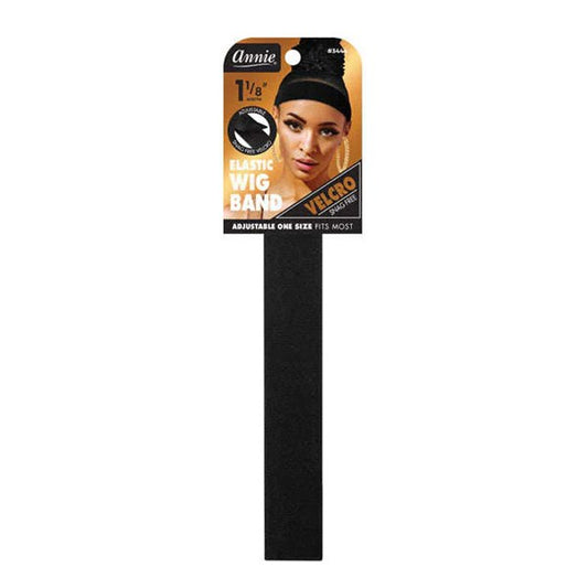 Annie Elastic Velcro 1 1/8" Wig Band #3444 - Black