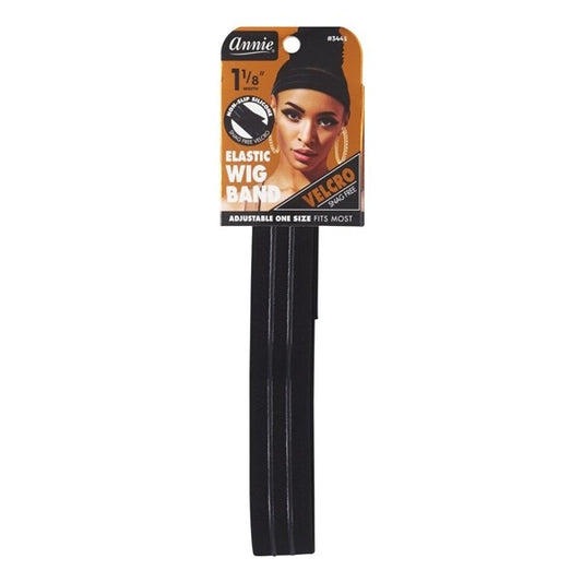 Annie Elastic Velcro Non-Slip Silicone 1 1/8" Wig Band #3445 - Black