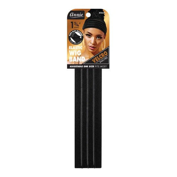 Annie Elastic Velcro Non-Slip Silicone 1 3/4" Wig Band #3447 - Black