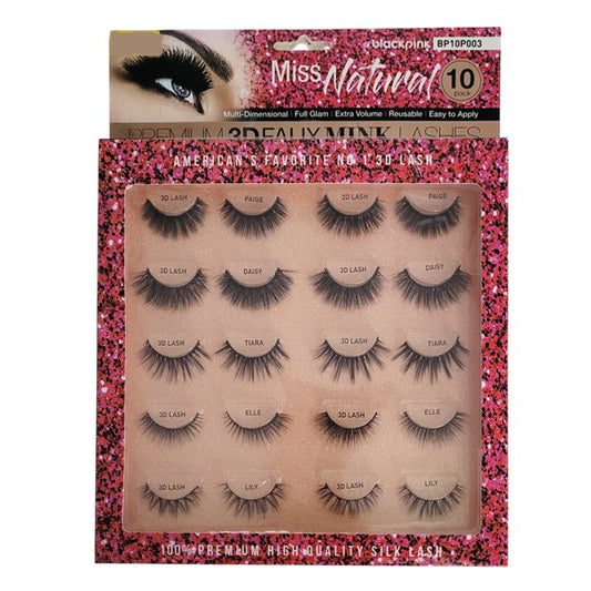 BlackPink Premium 3D Faux Mink Lash 10 Pairs #BP10P003 - Miss Natural