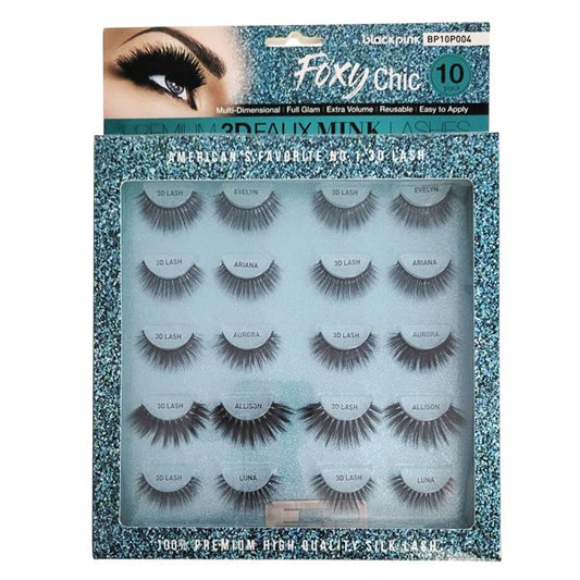 BlackPink Premium 3D Faux Mink Lash 10 Pairs #BP10P004 - Foxy Chic