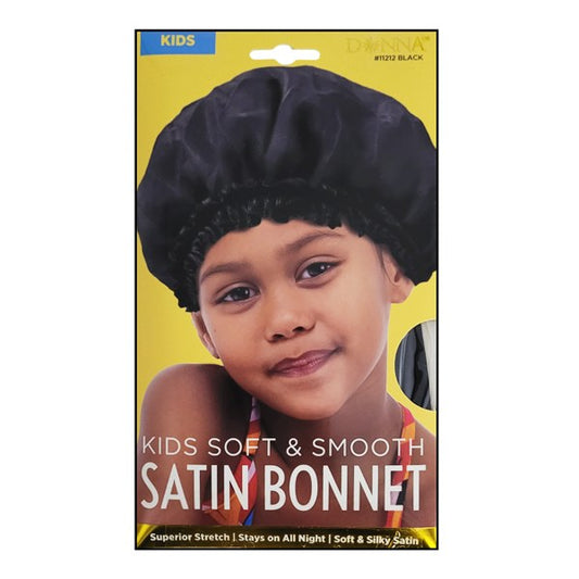 Donna Kids Soft & Smooth Satin Bonnet #11212 - Black