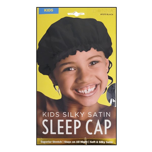 Donna Kids Silky Satin Sleep Cap #11213 - Black