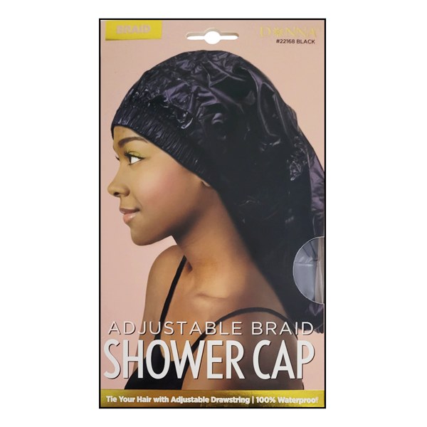 Donna Adjustable Braid Shower Cap #22168 - Black