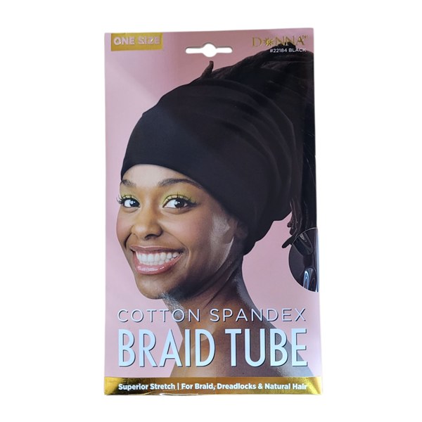Donna Cotton Spandex Braid Tube #22184 - Black
