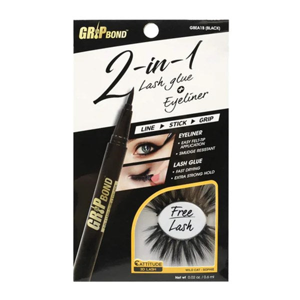 Grip Bond 2-In-1 Eyeliner and Lash Glue - Black