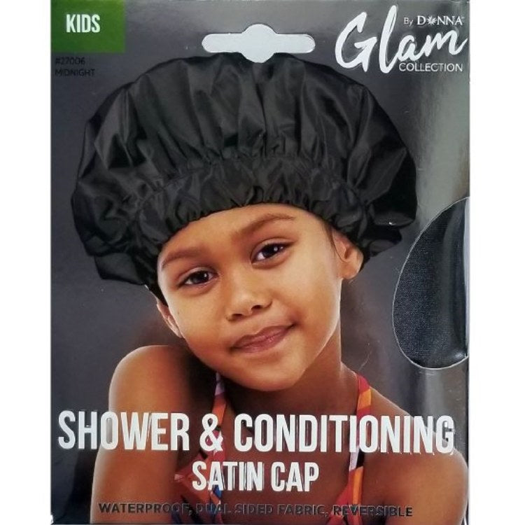 Glam Collection Kids Shower & Conditioning Satin Cap Midnight