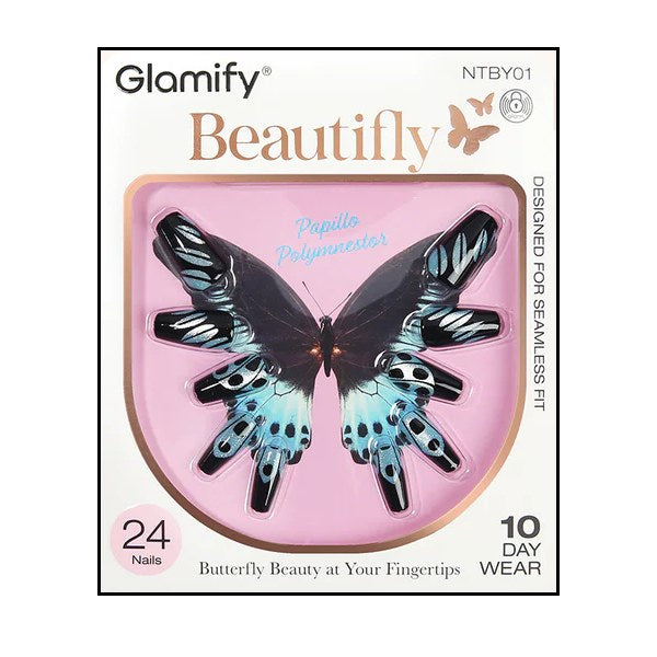 Glamify Beautifly Press-On Nails - NTBY01 - 24 Nails