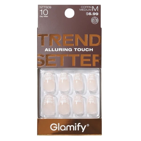 Glamify Trendsetter Press-On Nails - NTTS09 Coffin Medium - 24 Nails