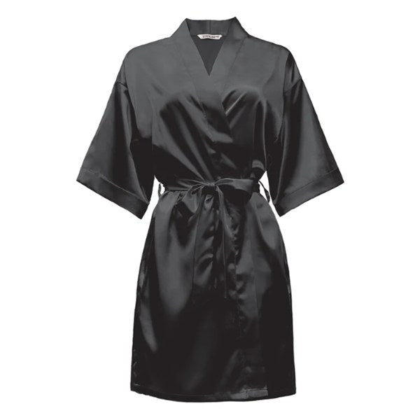Lux Satin Robe #3701 - Black