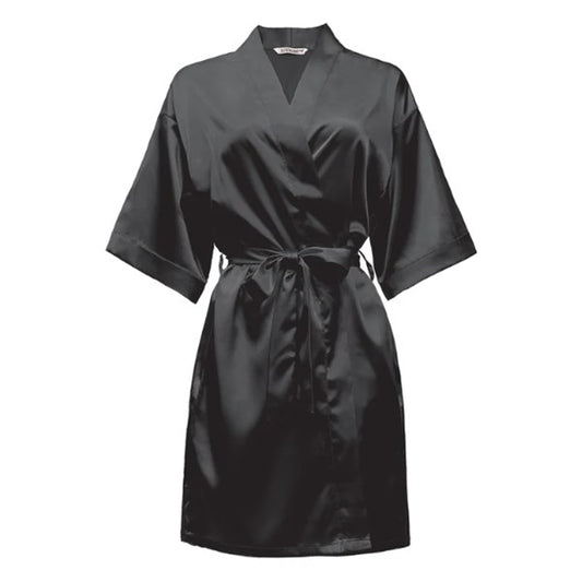 Lux Satin Robe #3701 - Black