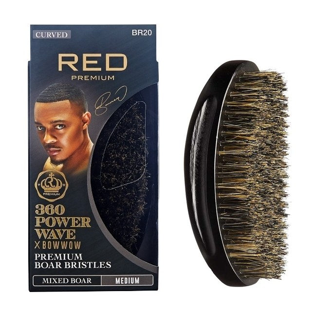 360 Power Wave Boar Curved Palm Brush #BR26 - Hard
