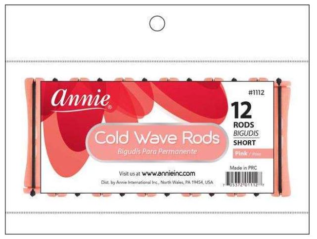 Annie Cold Wave Rod Short 12Ct Pink